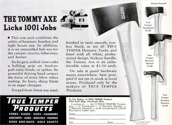 Tommy Axe Ad from Popular Science April 1941. ([*Source*](http://books.google.com/books?id=iycDAAAAMBAJ))