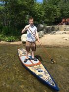 Testing out the paddleboard. 